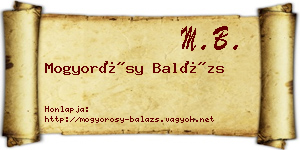 Mogyorósy Balázs névjegykártya