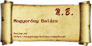 Mogyorósy Balázs névjegykártya